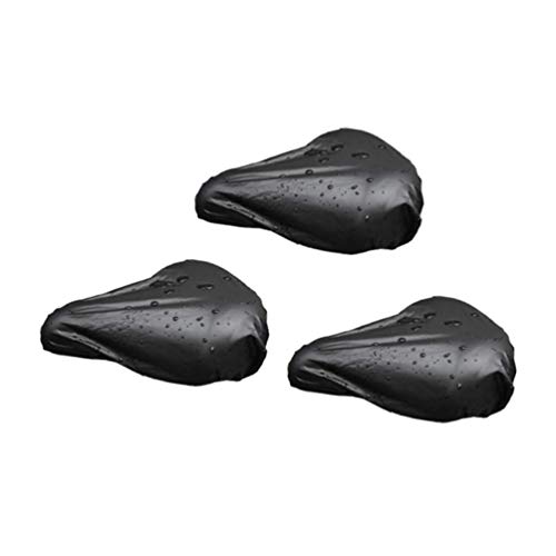 LIOOBO 3pcs Bike Seat Cover Comfortable Soft Waterproof Bicycle Saddle Cushion Protector for Road Bikes Mountain Bike Cycling (Black)