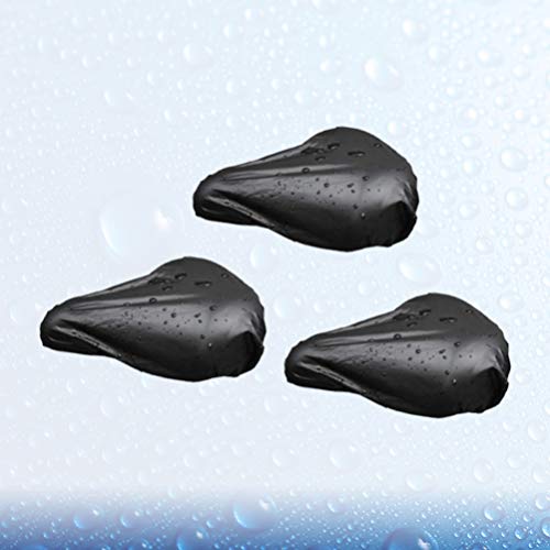 LIOOBO 3pcs Bike Seat Cover Comfortable Soft Waterproof Bicycle Saddle Cushion Protector for Road Bikes Mountain Bike Cycling (Black)