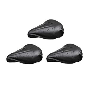 LIOOBO 3pcs Bike Seat Cover Comfortable Soft Waterproof Bicycle Saddle Cushion Protector for Road Bikes Mountain Bike Cycling (Black)