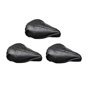 LIOOBO 3pcs Bike Seat Cover Comfortable Soft Waterproof Bicycle Saddle Cushion Protector for Road Bikes Mountain Bike Cycling (Black)