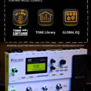 MOOER GE250 Multi Effects Processor with FX Loop, Tone Capture, MIDI Function, Global EQ, Drum Machine, Stereo Looper