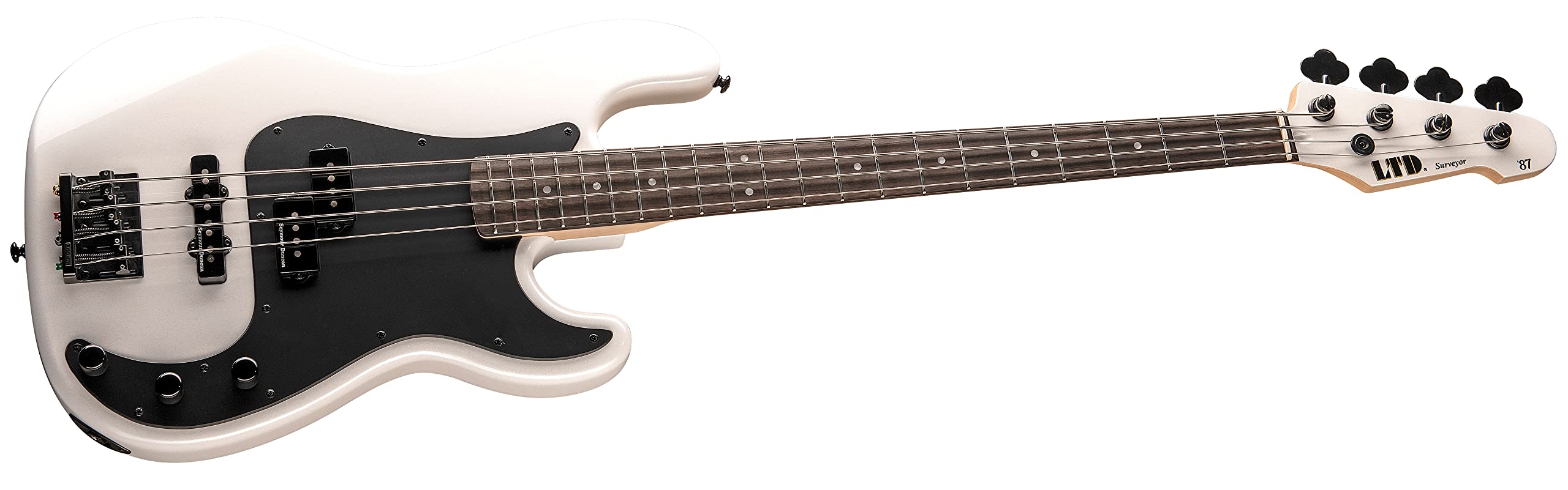 ESP 4 String LTD Surveryor ’87 Bass, Pearl White, Right, (LSURVEYOR87PW)