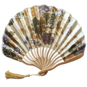 Xiaofeng214 Pattern Chinese Style Hand Held Fans Silk Bamboo Folding Fans Handheld Wedding Hand Fan Cool Bamboo Flower Personalized (Color : A)