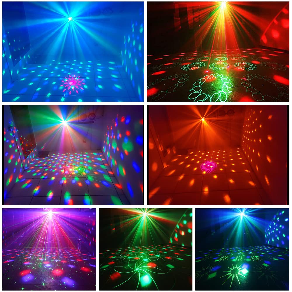 Disco Ball Party Lights,DJ Disco Lights with Remote Control Amosamz Multiple Patterns Projector for Parties Bar Club Christmas KTV Festivals Décor