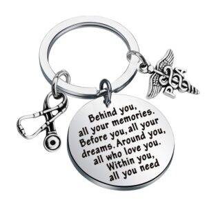 feelmem physician assistant gift pa graduation gifts behind you all your memories before you all your dreams physician assistant keychain medical student jewelry pa gifts (pa)