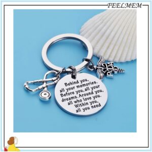 FEELMEM Physician Assistant Gift PA Graduation Gifts Behind You All Your Memories Before You All Your Dreams Physician Assistant Keychain Medical Student Jewelry PA Gifts (PA)