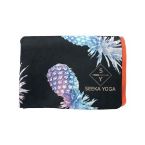 SEEKA YOGA Travel Mat – travel yoga mat foldable light weight washable 1.5mm Thick for Portability, Eco Friendly Natural Tree Rubber bottom. WET Grip for Traction. Packable workout mat.