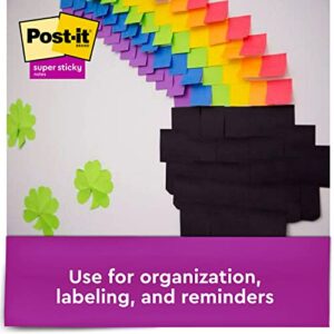 Post-it Super Sticky Notes, 3x3 in, 5 Pads, 2x the Sticking Power, Black (654-5SSSC)