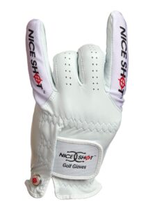 nice shot corna the bull cabretta white leather golf glove women's right hand - small