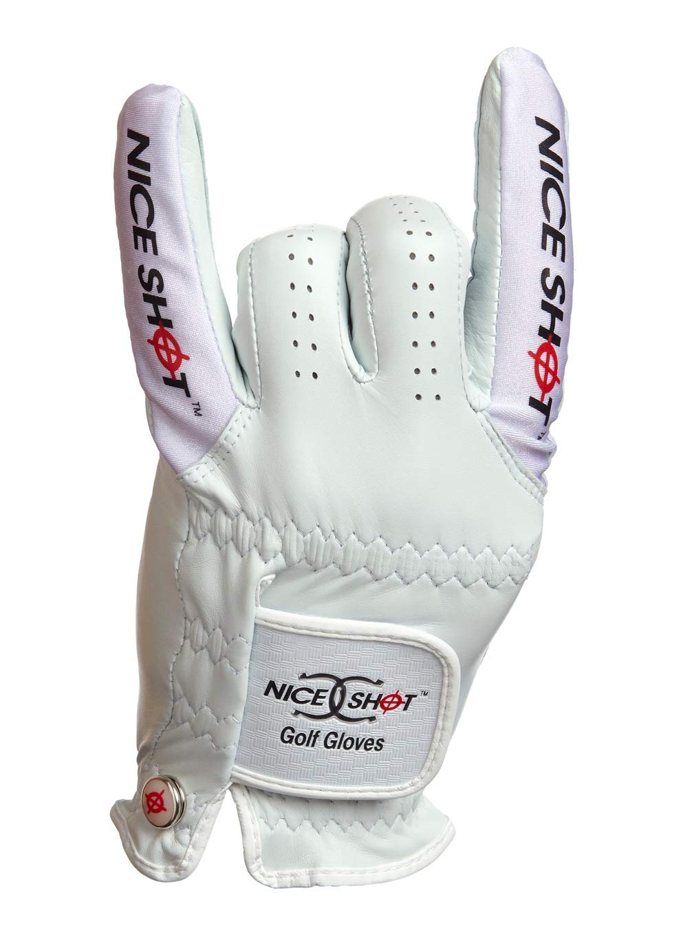 Nice Shot Corna The Bull Cabretta White Leather Golf Glove Women's Right Hand - Small