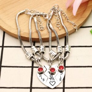 KENYG Mothers Day Christmas 3PCS Set Big Sis Mom Lil Sis Silver Bracelets Bangles For Mother Daughter