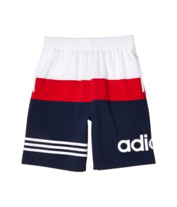 adidas kids boy's color-block shorts (big kids) navy md (10/12 big kids)