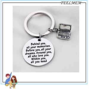 FEELMEM Computer Science Keychain Programmer Gift Software Engineer Gift Behind You All Your Memories Keychain Coding Jewelry Web Developer Gift