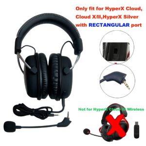 Replacement Microphone for HyperX Cloud, Cloud X/II,HyperX Silver Noise Cancelling Gaming Headsets 3.5mm Detachable Mic Rectangular Replacement Mic