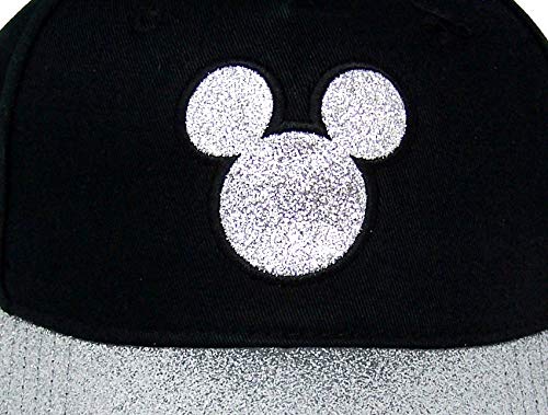 Disney Silver Tone Glitter Mickey Mouse Baseball Cap