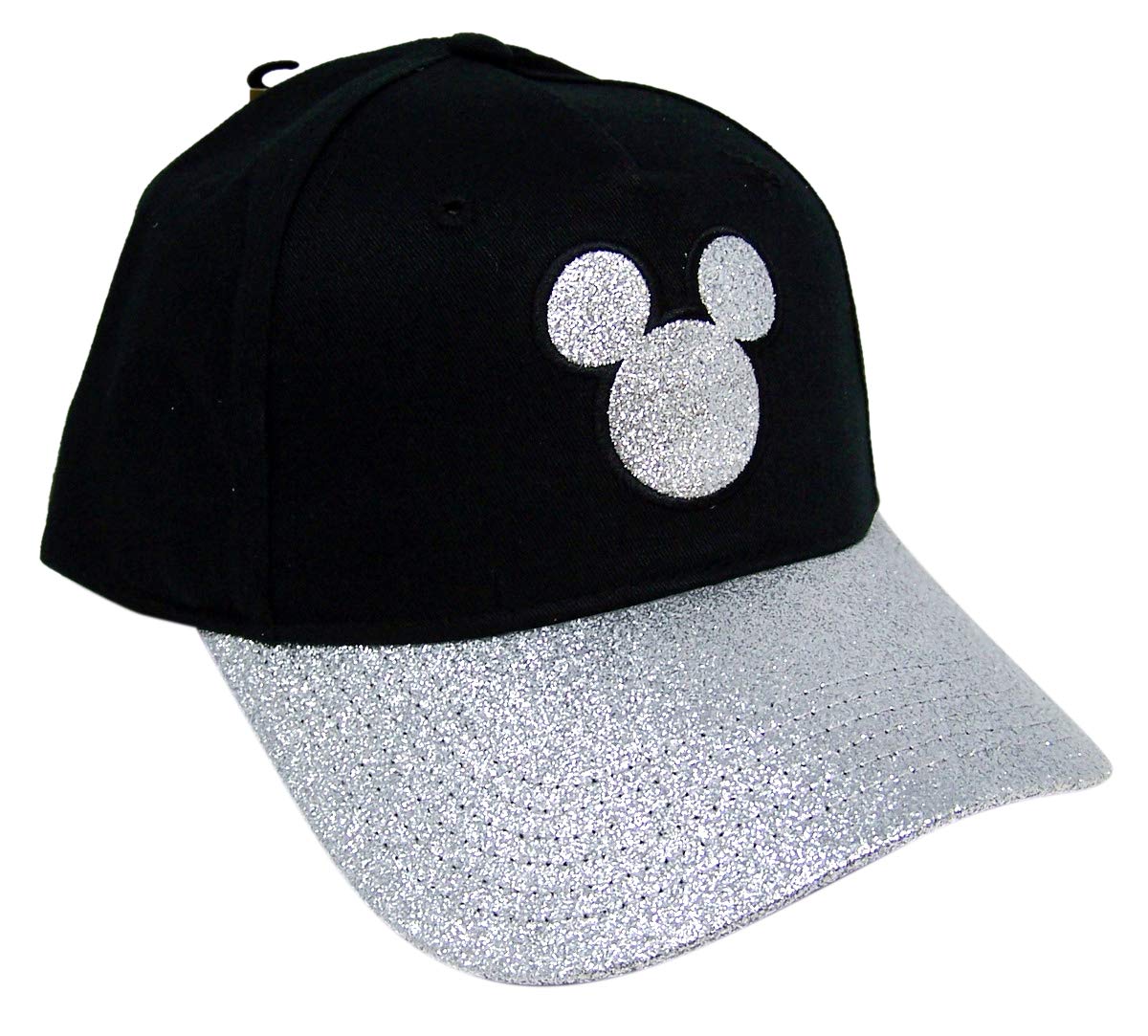 Disney Silver Tone Glitter Mickey Mouse Baseball Cap