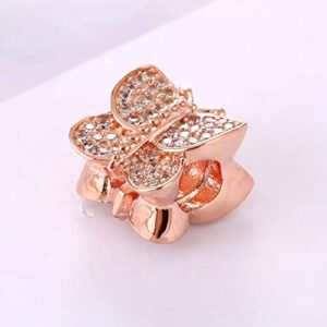 ARTCHARM Rose Gold Sparkling Butterfly with Australian Crystals Charm 925 Sterling Silver Bead for European Compatible Brand Bracelet