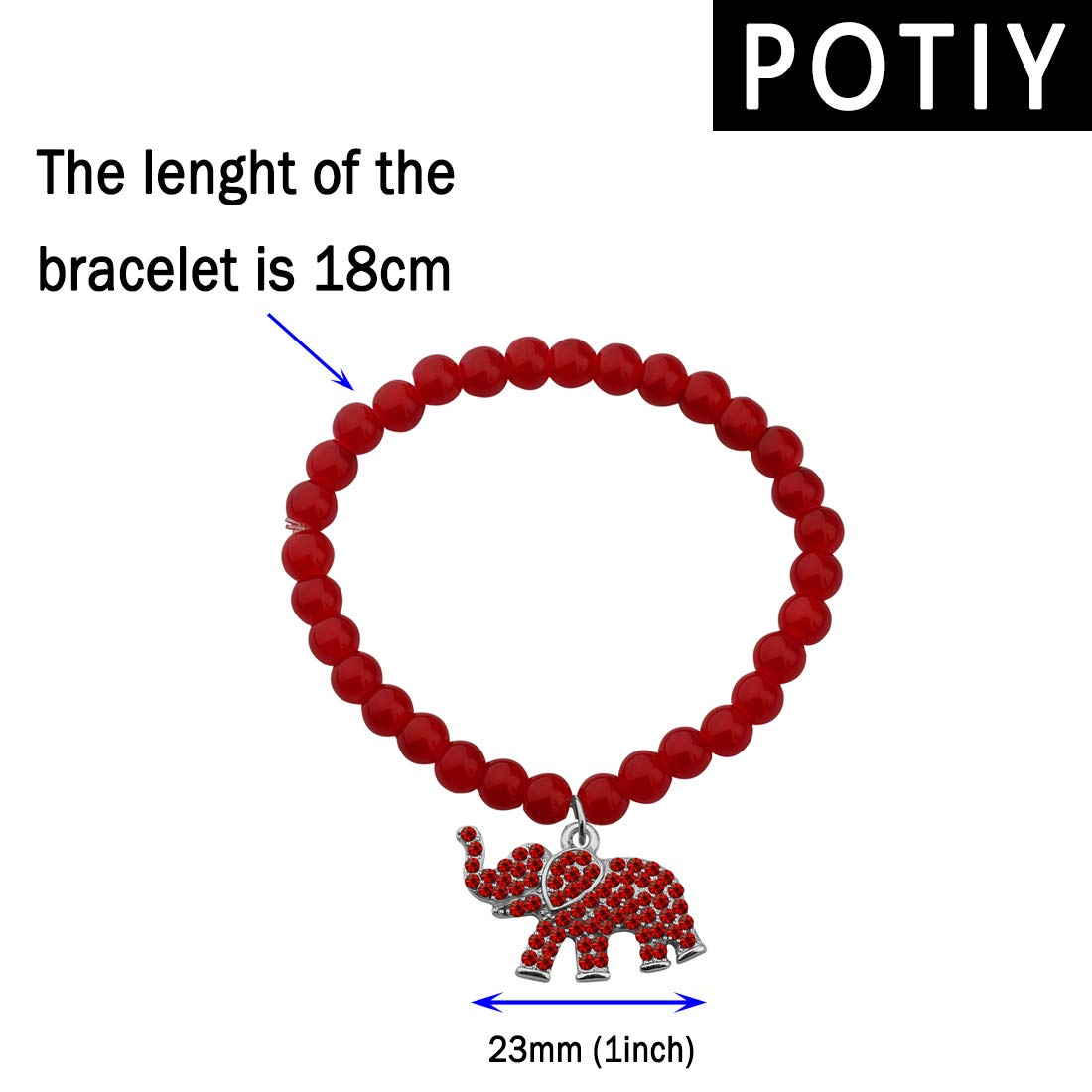 POTIY Gift Sorority Jewelry Pearl Bracelet with Crystal Bracelet for Women (Elephant Bracelet 4)