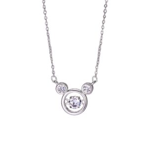 sluynz 925 sterling silver sparkling cz mouse pendant necklace for women teens lovely mouse necklace birthday gifts