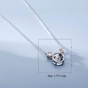 SLUYNZ 925 Sterling Silver Sparkling CZ Mouse Pendant Necklace for Women Teens Lovely Mouse Necklace Birthday Gifts