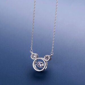 SLUYNZ 925 Sterling Silver Sparkling CZ Mouse Pendant Necklace for Women Teens Lovely Mouse Necklace Birthday Gifts