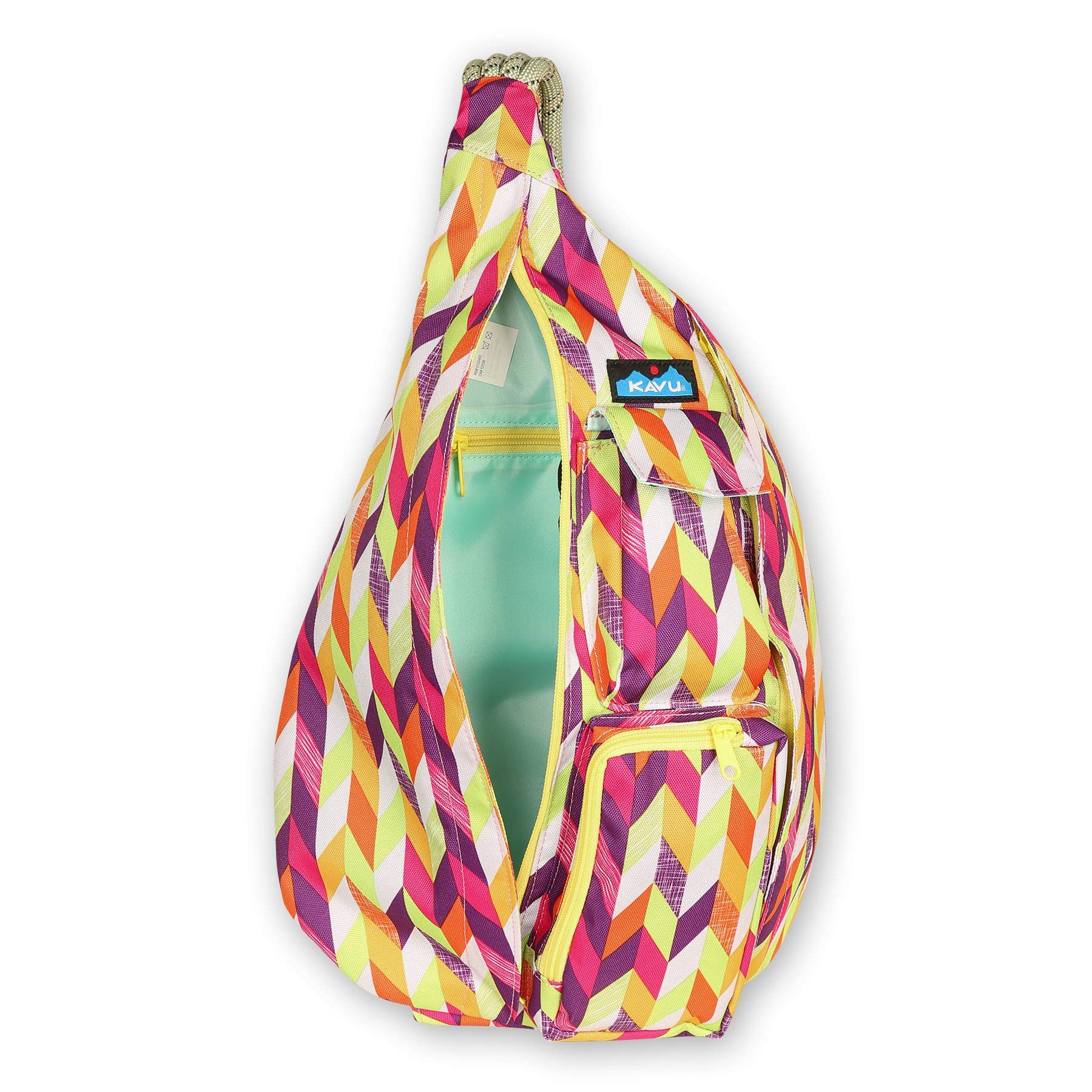 KAVU Original Rope Sling Bag Polyester Crossbody Backpack - Chevron Punch