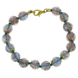 GlassOfVenice Murano Glass Sommerso Bracelet - Transparent Blue