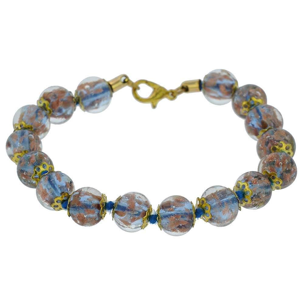 GlassOfVenice Murano Glass Sommerso Bracelet - Transparent Blue