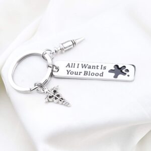 PLITI Phlebotomist Gift Phlebotomy Technician Gifts Nurse Graduation Gift Lab Tech Gift for Nurse Doctor All I Want Is Your Blood Funny Phlebotomist Gifts (Want Your Blood)