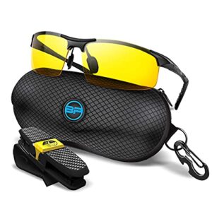 BLUPOND Yellow Glasses for Men/Women - Anti Fog Semi-Polarized Shooting Safety Glasses for Ultimate Eye Protection (black)