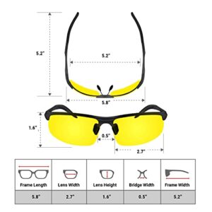 BLUPOND Yellow Glasses for Men/Women - Anti Fog Semi-Polarized Shooting Safety Glasses for Ultimate Eye Protection (black)