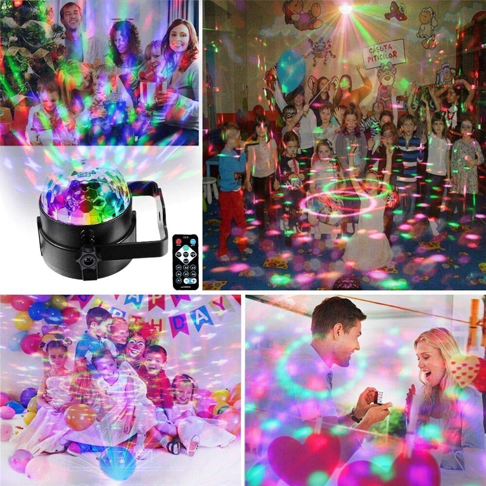 Disco Lights Party Lights QinGerS Dj Stage Light 7 Colors Sound Activated for Christmas KTV Club Lights Romantic Decoration 2pcs