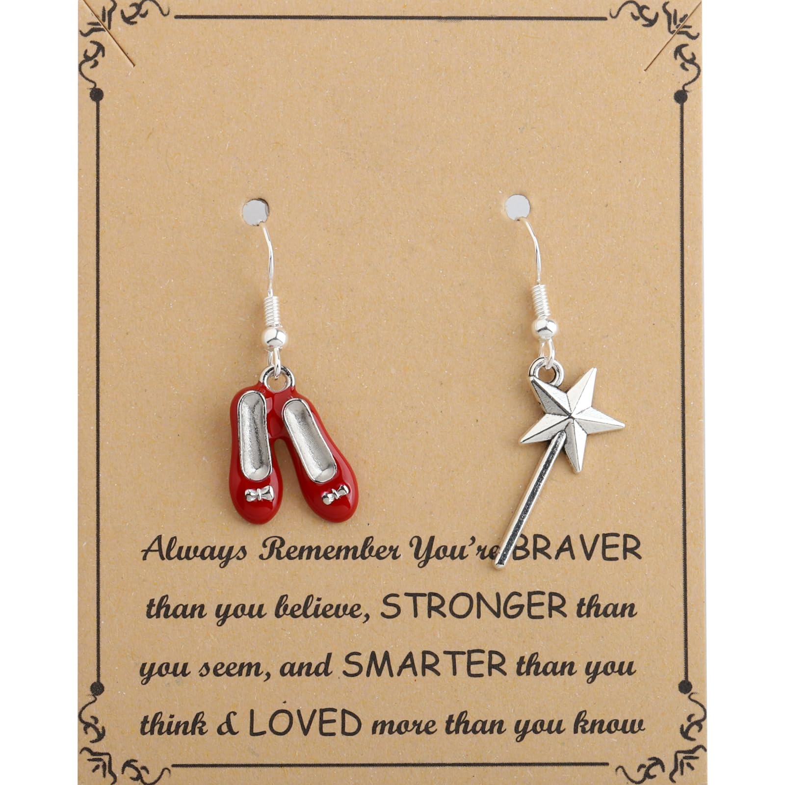 FUSTMW Sweet Home Bracelet Movies Inspired Bracelet There is No Place Like Home Red Enamel Shoes Charm (Red Enamel Shoes Earring Set)