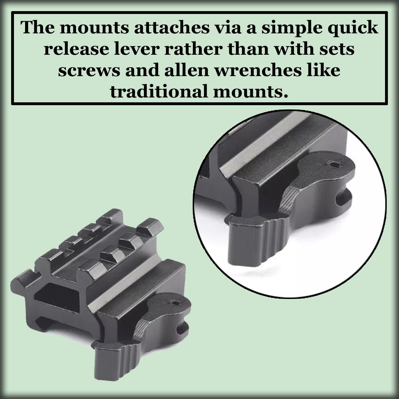 Gotical 3 Slots Dual Picatinny/Weaver Rail | 90 Degree and 45 Degree Double Rail Picatinny Riser Mount Quick Release | Tactical Dual Rail Picatinny (Pack of 1)