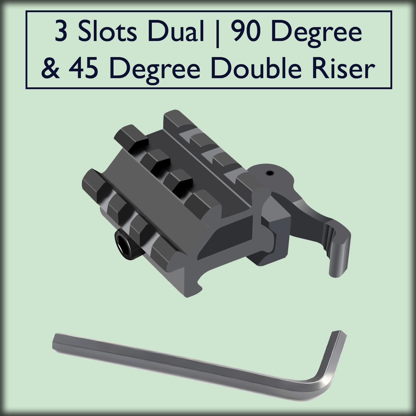 Gotical 3 Slots Dual Picatinny/Weaver Rail | 90 Degree and 45 Degree Double Rail Picatinny Riser Mount Quick Release | Tactical Dual Rail Picatinny (Pack of 1)