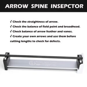 ZSHJGJR Archery Arrow Spinner Aluminum Alloy Arrow Balance Straightness Tool Arrow Feather and Broadheads Balance Check Arrow Spine Tester Arrow Accessory (Silver)