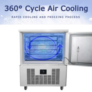 Kolice Commercial 5 trays Blast Chiller, Cakes, Hard Ice Cream, Dumpling, Chicken and Fish Freezer, School Kitchen Blast Freezer, Chest Freezer, Keep Food Fresh, Chilling and Freezing in Short Time