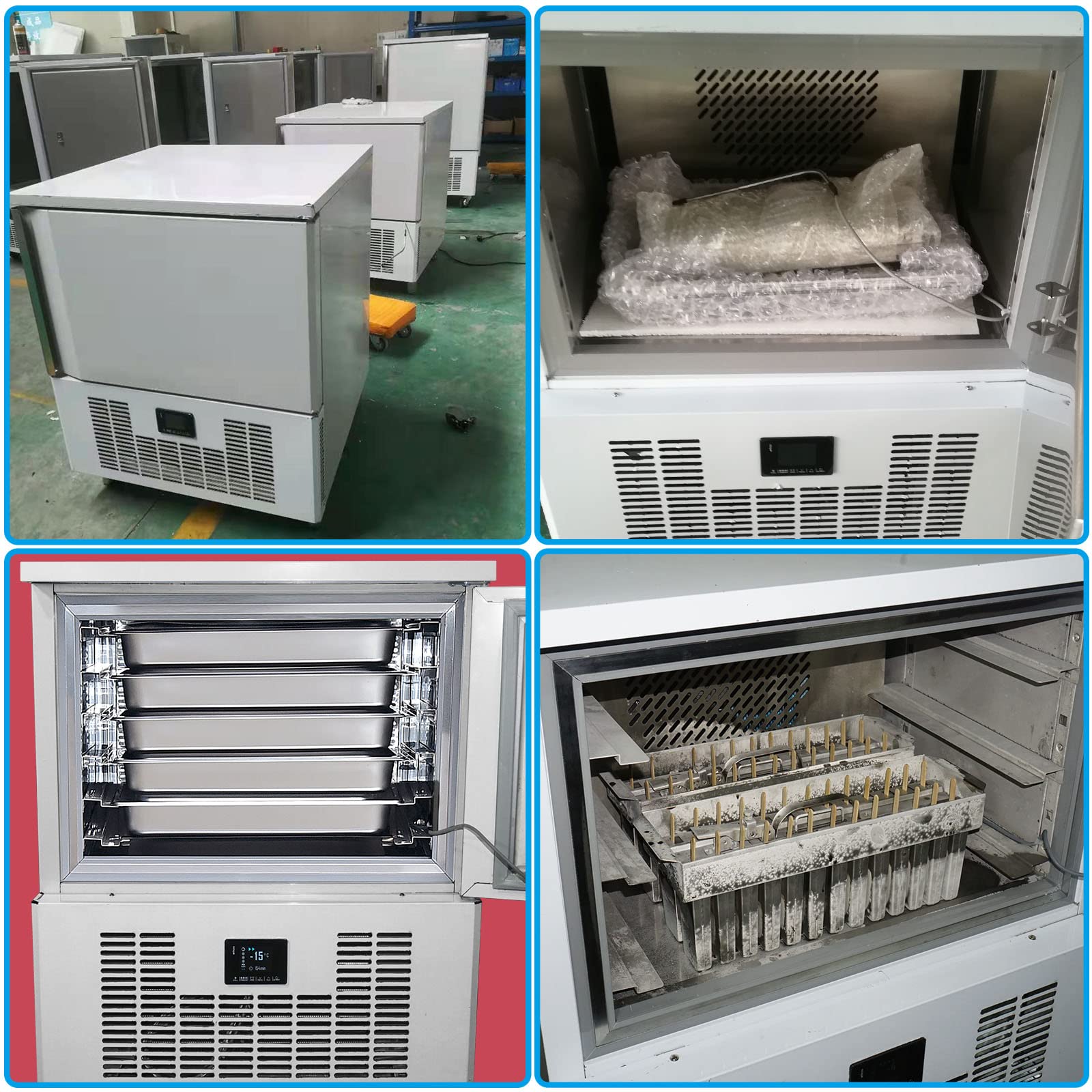 Kolice Commercial 5 trays Blast Chiller, Cakes, Hard Ice Cream, Dumpling, Chicken and Fish Freezer, School Kitchen Blast Freezer, Chest Freezer, Keep Food Fresh, Chilling and Freezing in Short Time