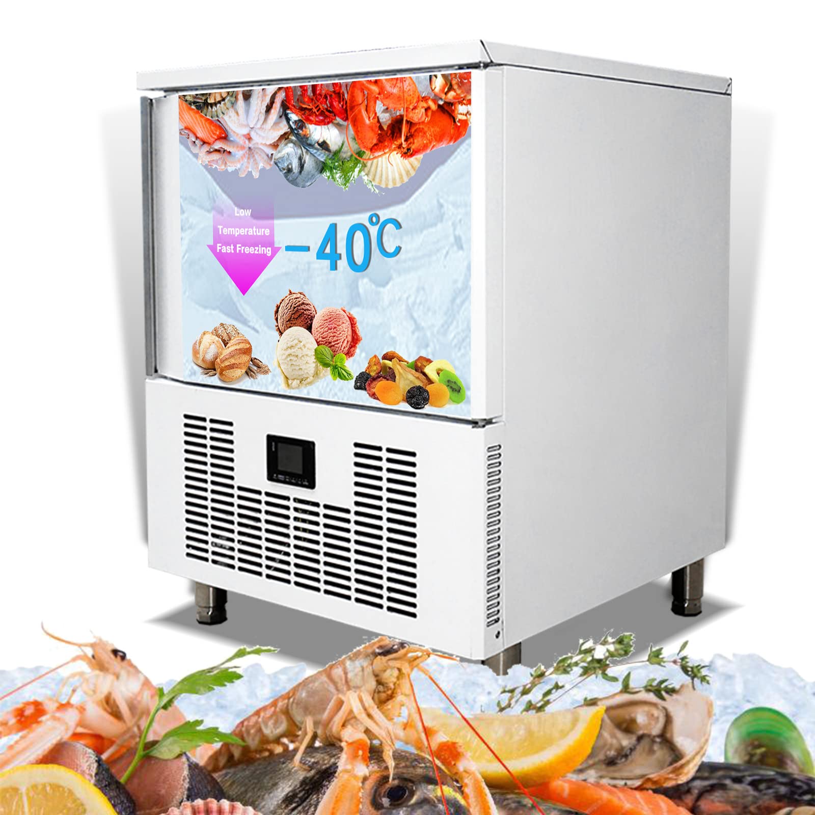 Kolice Commercial 5 trays Blast Chiller, Cakes, Hard Ice Cream, Dumpling, Chicken and Fish Freezer, School Kitchen Blast Freezer, Chest Freezer, Keep Food Fresh, Chilling and Freezing in Short Time