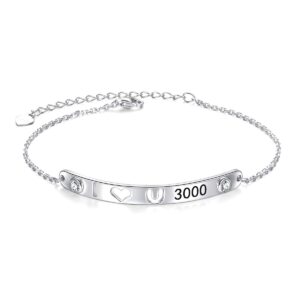 925 sterling silver bracelets for women charm inspirational bracelets for teen girlsi i love you 3000 bracelet iron man souvenir marvel movie fans family love cuff bangle bracelets