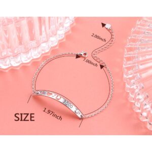 925 Sterling Silver Bracelets for Women Charm Inspirational Bracelets for Teen GirlsI I Love You 3000 Bracelet Iron Man Souvenir Marvel Movie Fans Family Love Cuff Bangle Bracelets