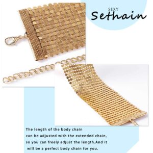 Sethain Boho Sequin Choker Necklace Gold Shiny Sequins Short Chain Party Necklace Jewelry Accessories for Women and Girls