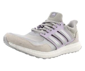 adidas women's low-top, grey two silver metallic purple tint, 8.5