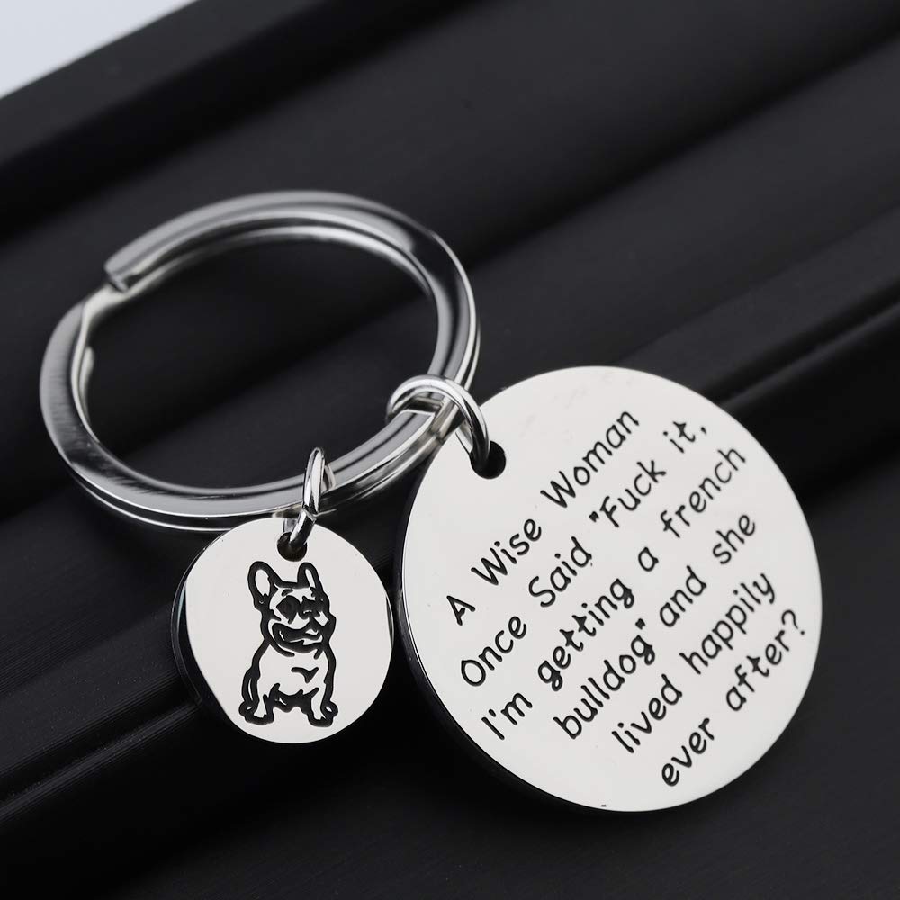 TGBJE French Bulldog Gift Dog Mom Gift A Wise Woman Getting A French Bulldog and Lived Happily Ever After Dog Owner Gift (French Bulldog)