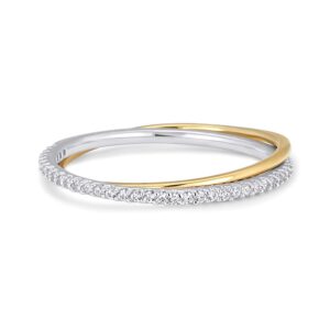 14k Gold Plated Sterling Silver Two Toned Dainty Interlocking Rolling Eternal Band Ring