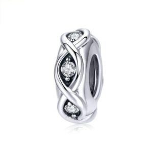 spacer charm 925 sterling silver clip stopper charm for pandora charm bracelet (j)