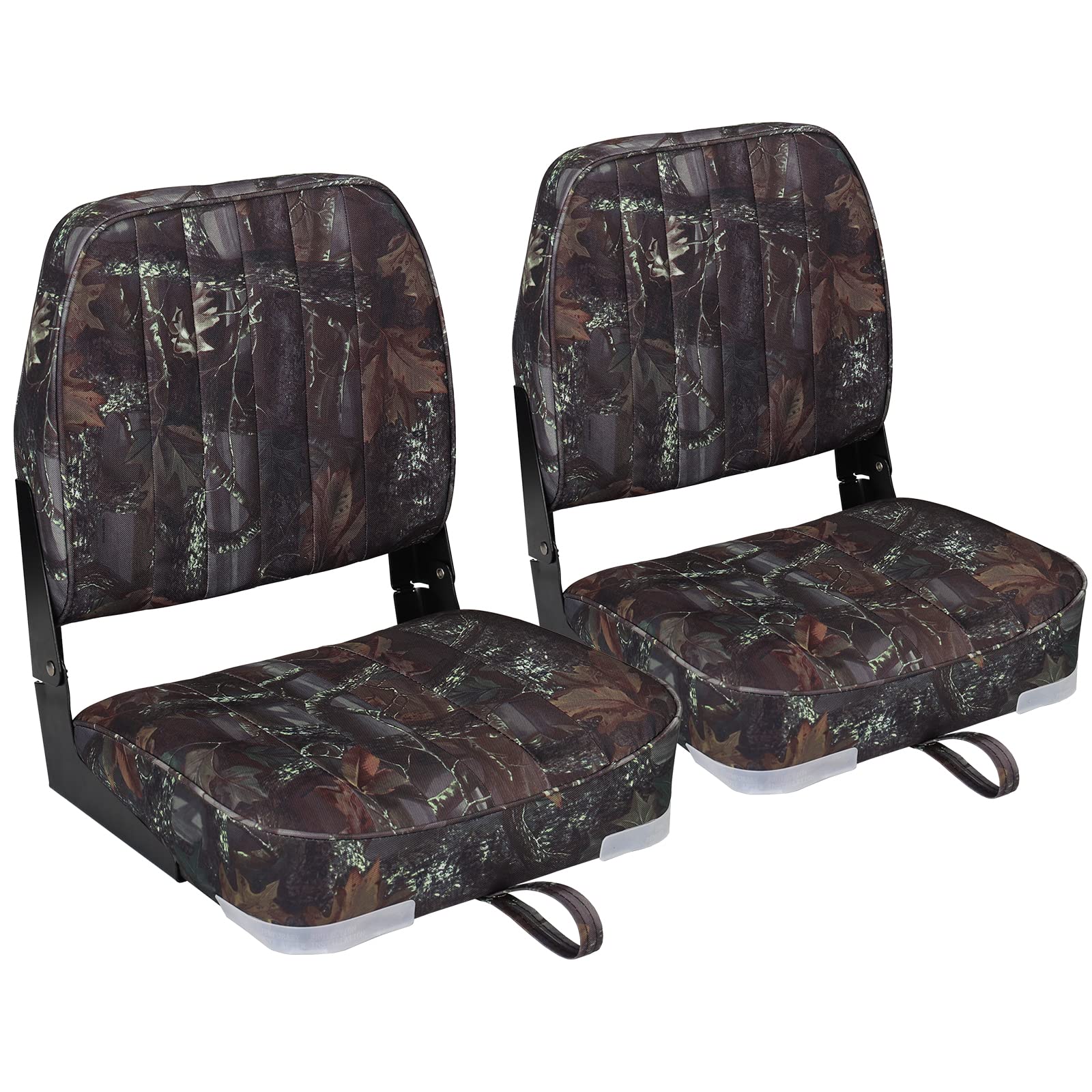 Leader Accessories A Pair of New Low Back Folding Boat Seat(2 seats) (B-Camo)