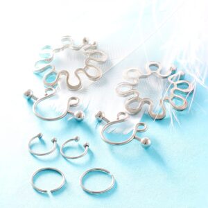 Jenxnjsjo Fake Nipple Rings, Fake Nipple Piercing, Faux Nipple Piercing, Nipple Rings Non Piercing, Non Piercing Nipple Rings, Fake Nipple Ring, Fake Nipple Piercings, Faux Nipple Rings for Women