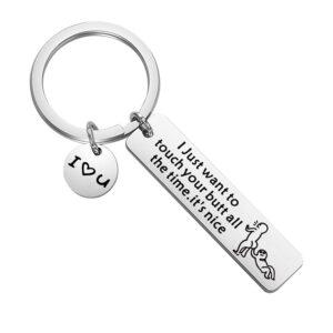 fotap funny touch your butt love keychain naughty gift for bf gf love gift romantic gift for her