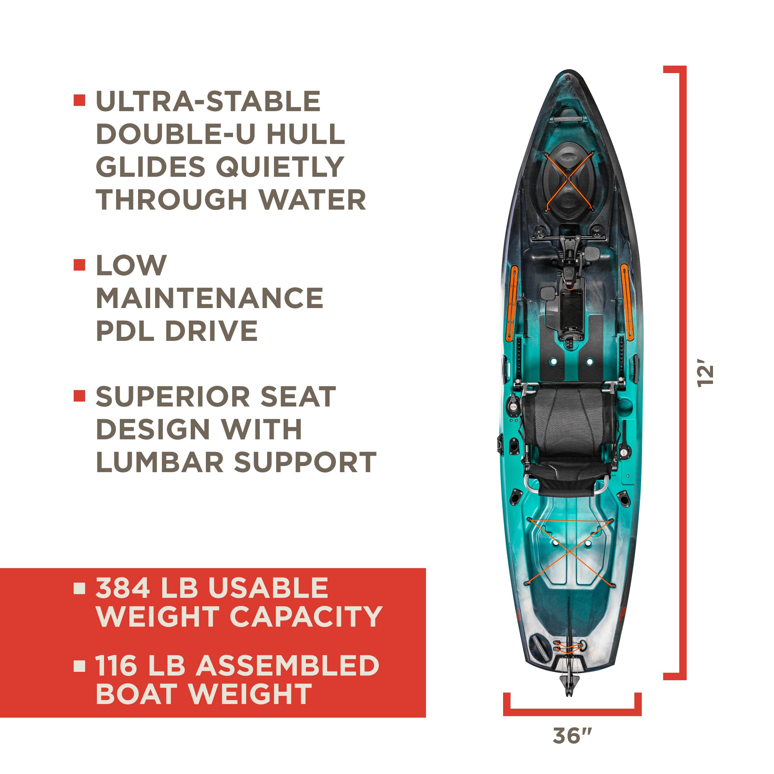 Old Town Sportsman PDL 120 Pedal Fishing Kayak (Photic Camo)